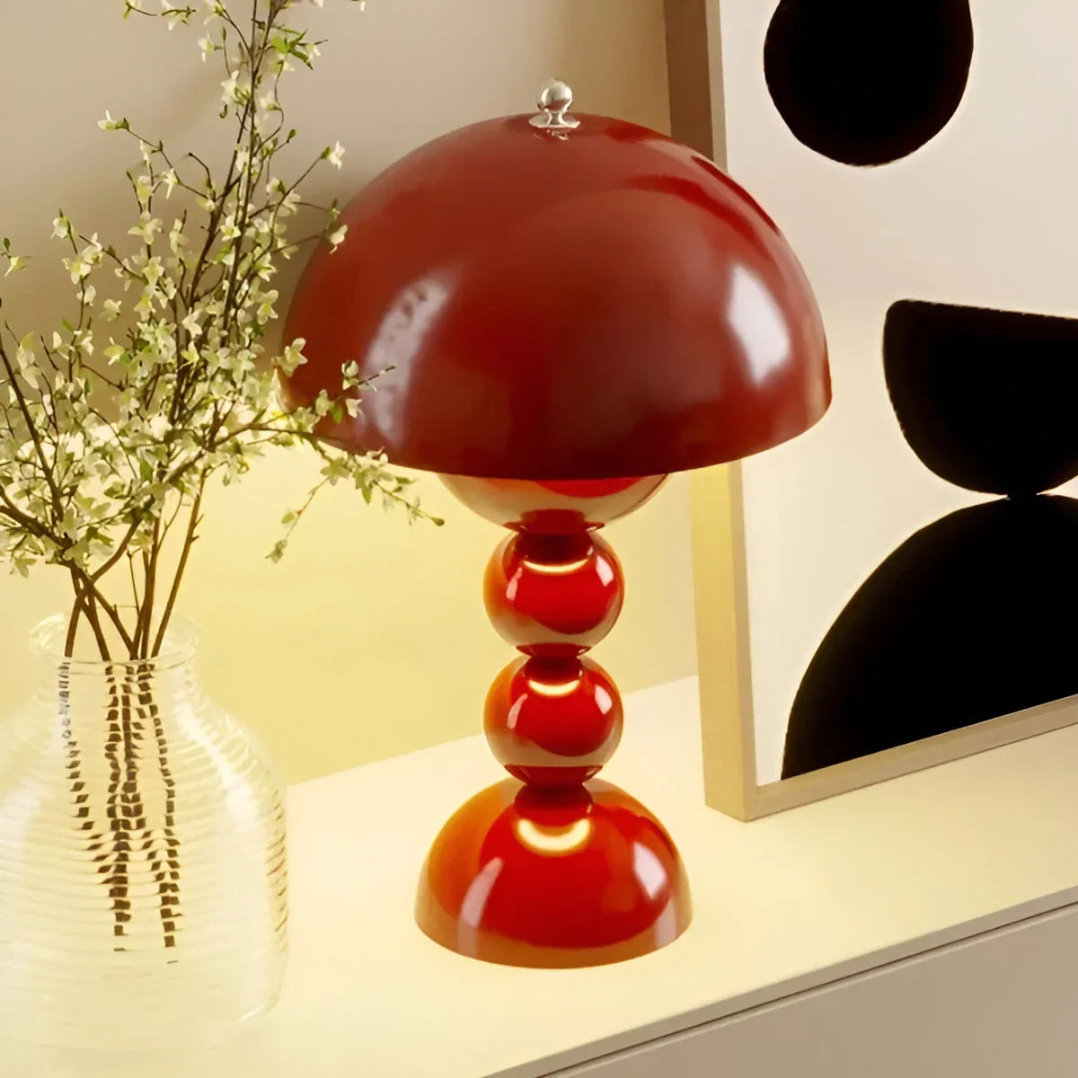 Scandinavian Table Lamp with Gold Accents
