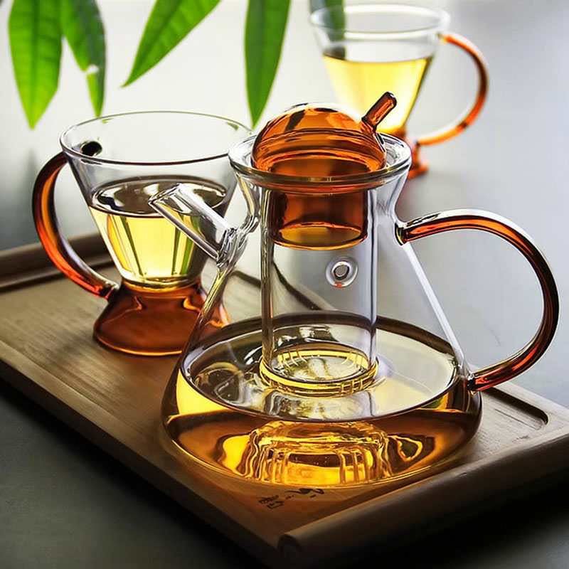 Nordic Heat-Resistant Glass Teapot and Cup Set