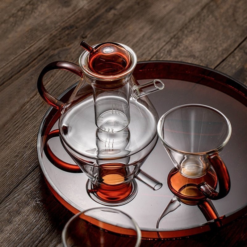 Nordic Heat-Resistant Glass Teapot and Cup Set