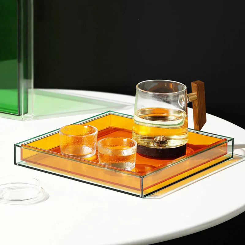 Colorful Acrylic Serving Tray with Smooth Rounded Corners