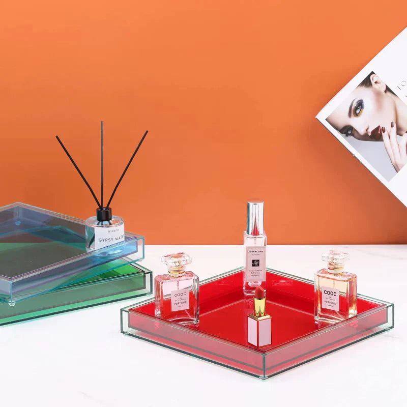 Colorful Acrylic Serving Tray with Smooth Rounded Corners