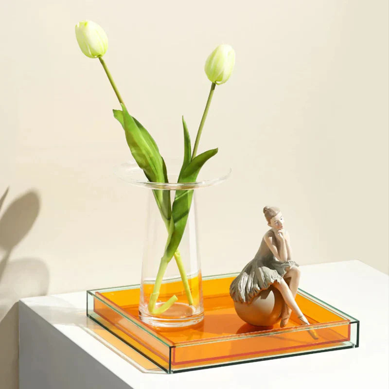 Colorful Acrylic Serving Tray with Smooth Rounded Corners