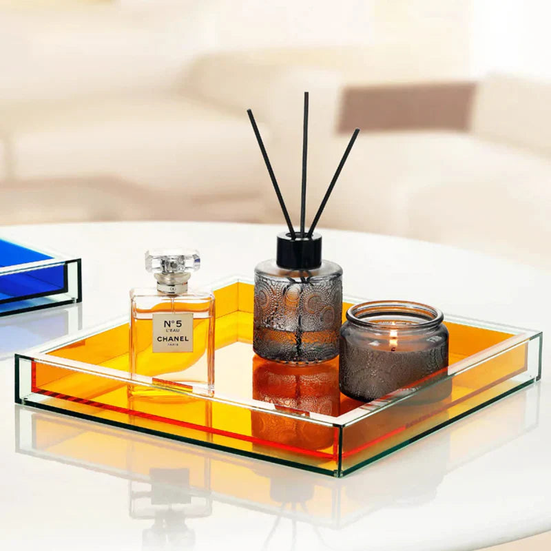 Colorful Acrylic Serving Tray with Smooth Rounded Corners