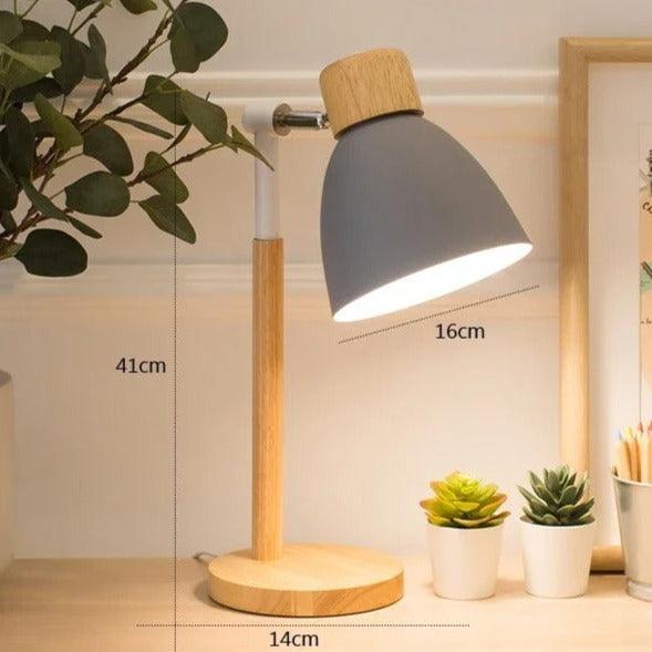Nordic Adjustable Table Lamp in Wood and Iron