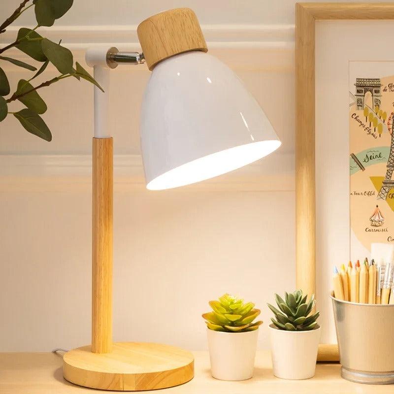 Nordic Adjustable Table Lamp in Wood and Iron
