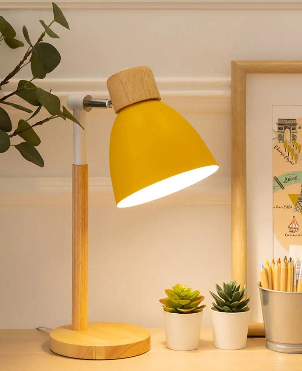 Nordic Adjustable Table Lamp in Wood and Iron