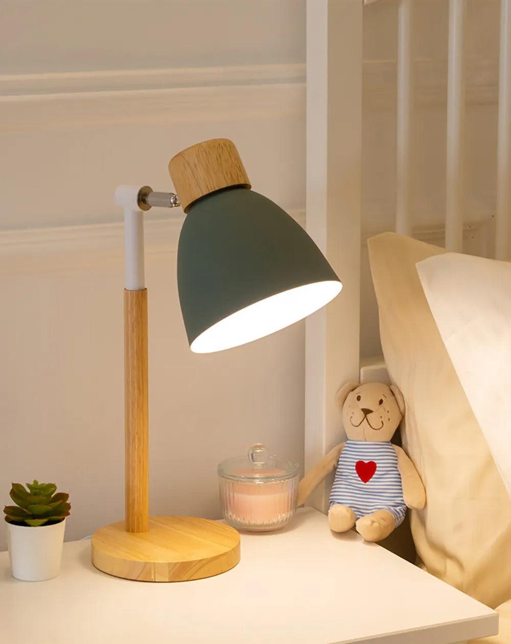 Nordic Adjustable Table Lamp in Wood and Iron