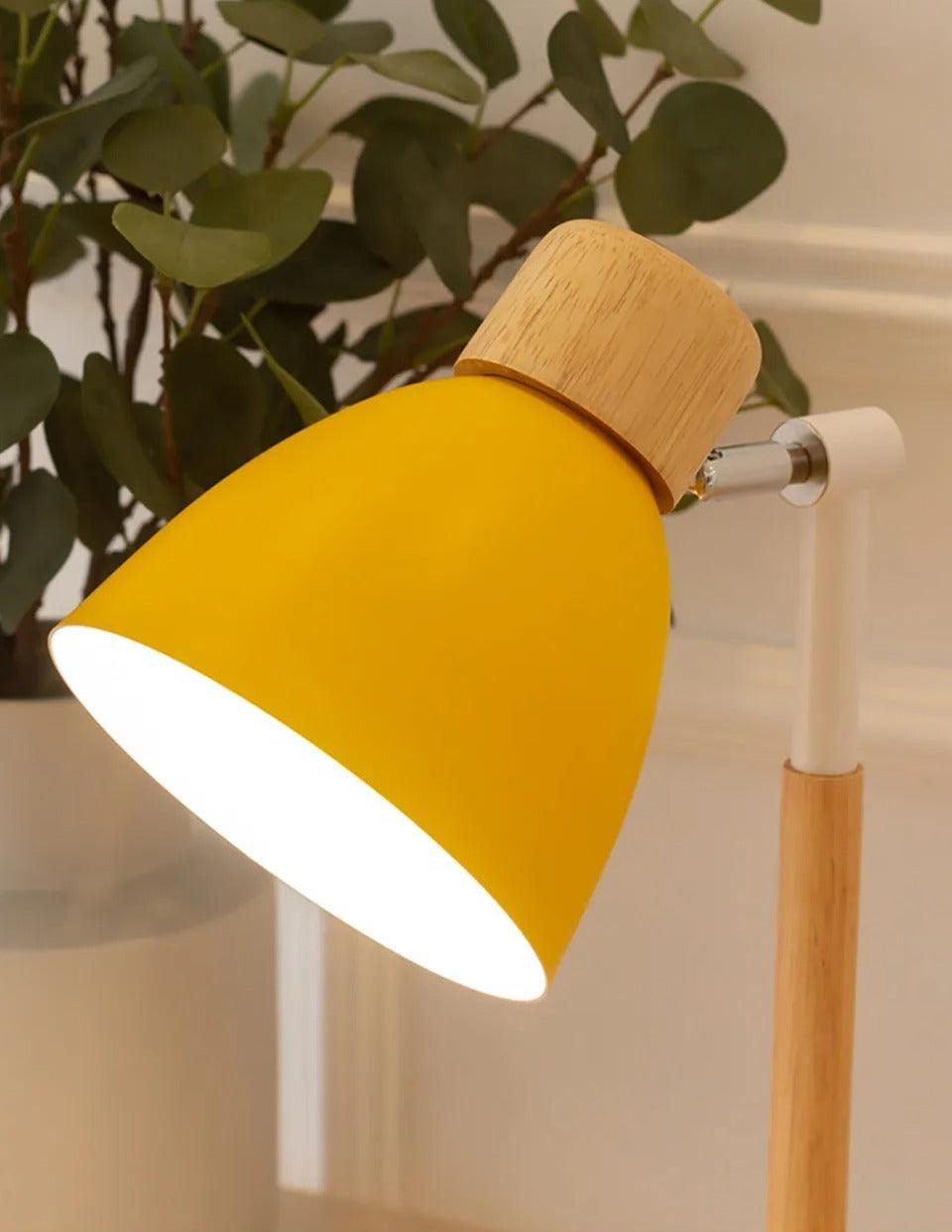 Nordic Adjustable Table Lamp in Wood and Iron