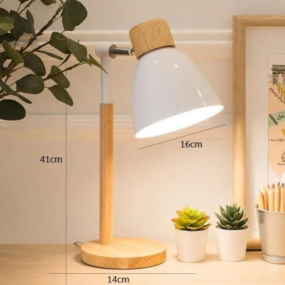 Nordic Adjustable Table Lamp in Wood and Iron