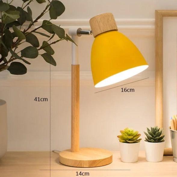 Nordic Adjustable Table Lamp in Wood and Iron