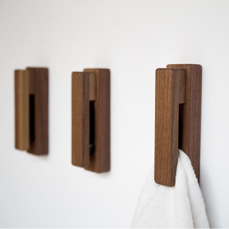 Nordic Wooden Towel Holder with Glass Grip - Beech, Walnut, or Oak