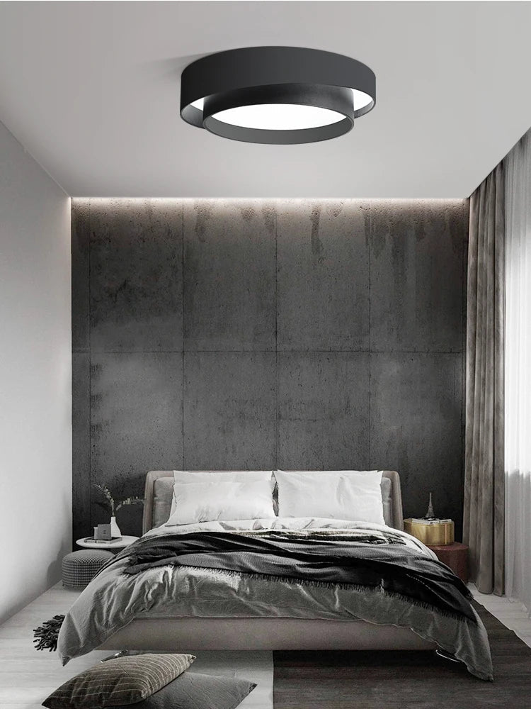 Minimalist Round LED Ceiling Lamp in Black or White