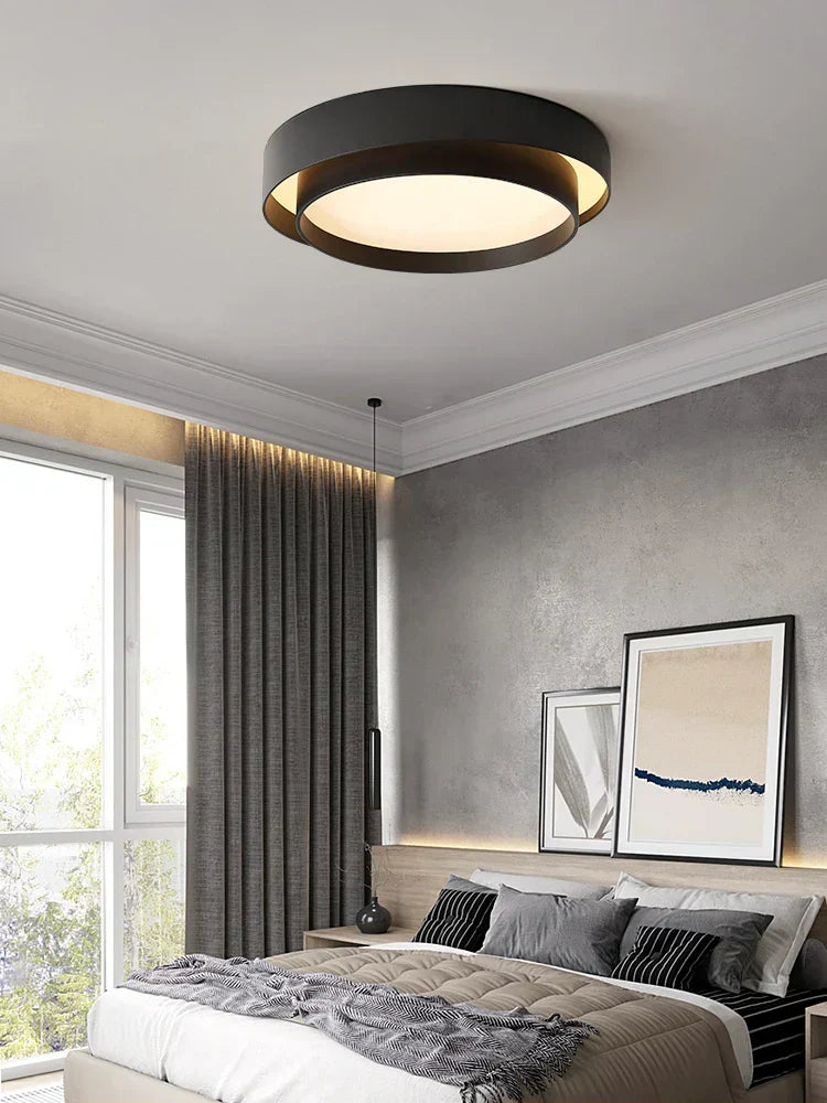 Minimalist Round LED Ceiling Lamp in Black or White