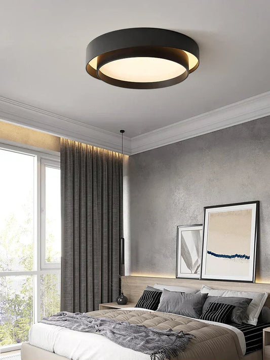 Minimalist Round LED Ceiling Lamp in Black or White