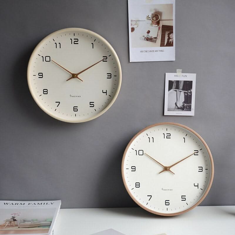 Silent Wooden Wall Clock in Minimalist Scandinavian Design