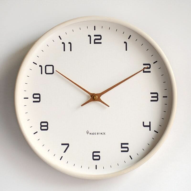 Silent Wooden Wall Clock in Minimalist Scandinavian Design