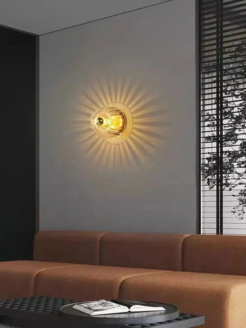 Scandinavian Bauhaus Wall Lamp with Glass Dome