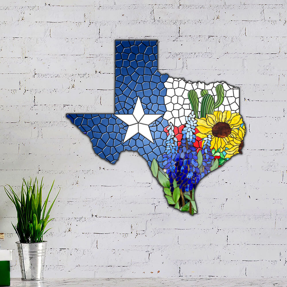 Texas Bluebonnet Rustic Metal Sign for Home and Garden Decor
