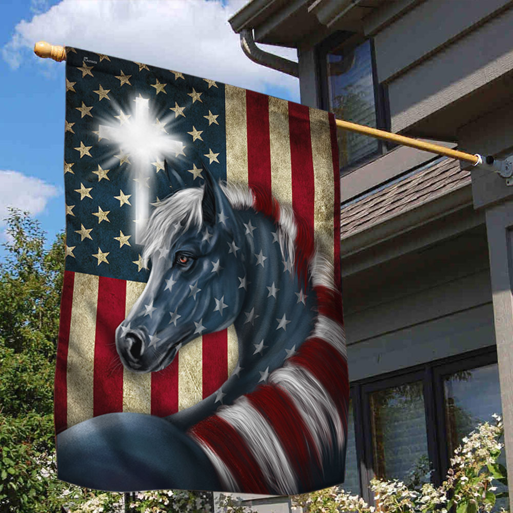 Double-Sided Canvas American Flag Garden and House Flag