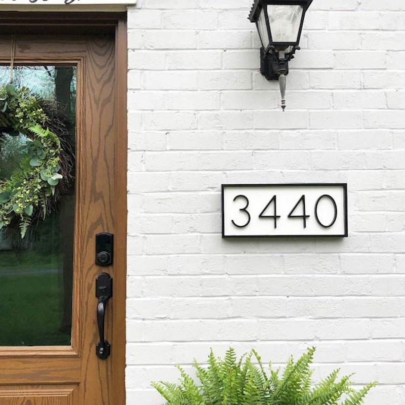 Modern Black House Numbers with Floating Design
