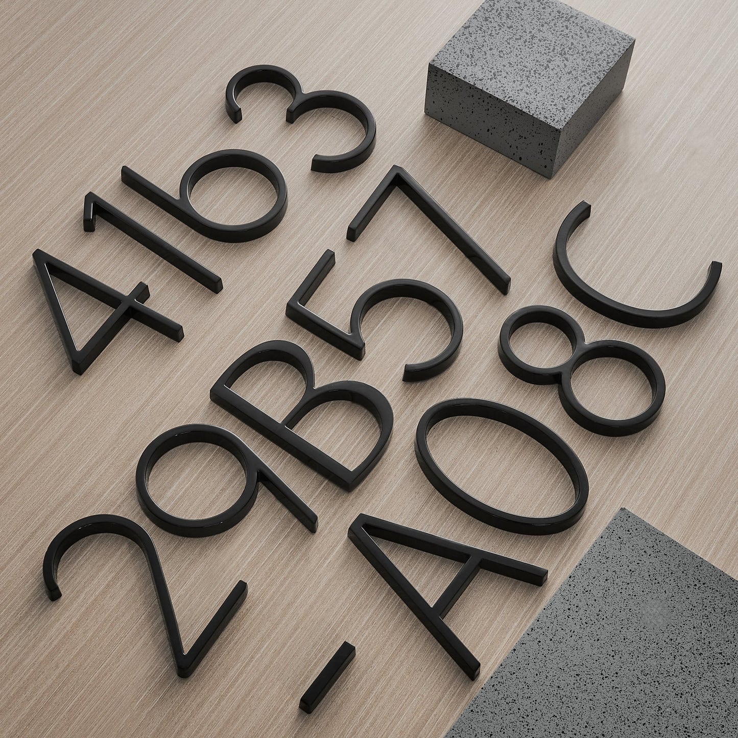 Modern Black Metal House Numbers - Weatherproof and Stylish