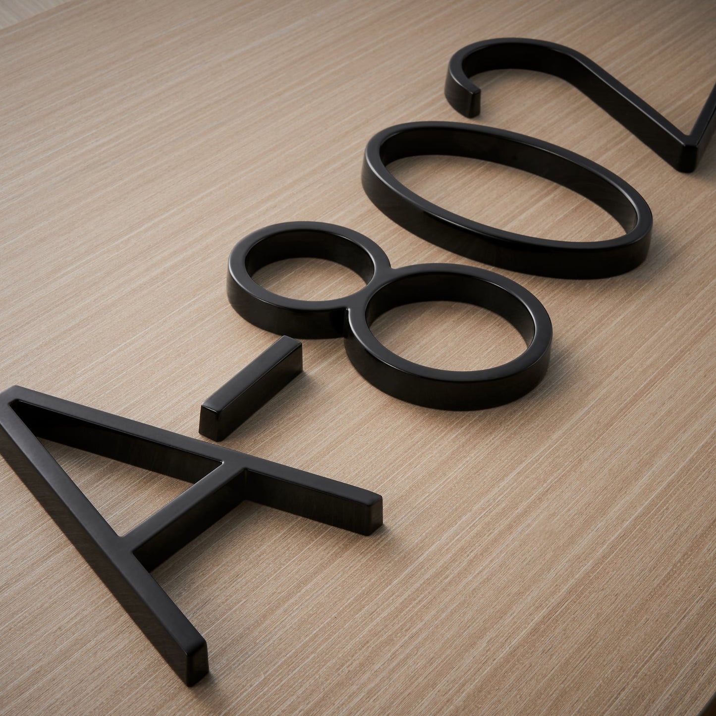 Modern Black House Numbers with Floating Design
