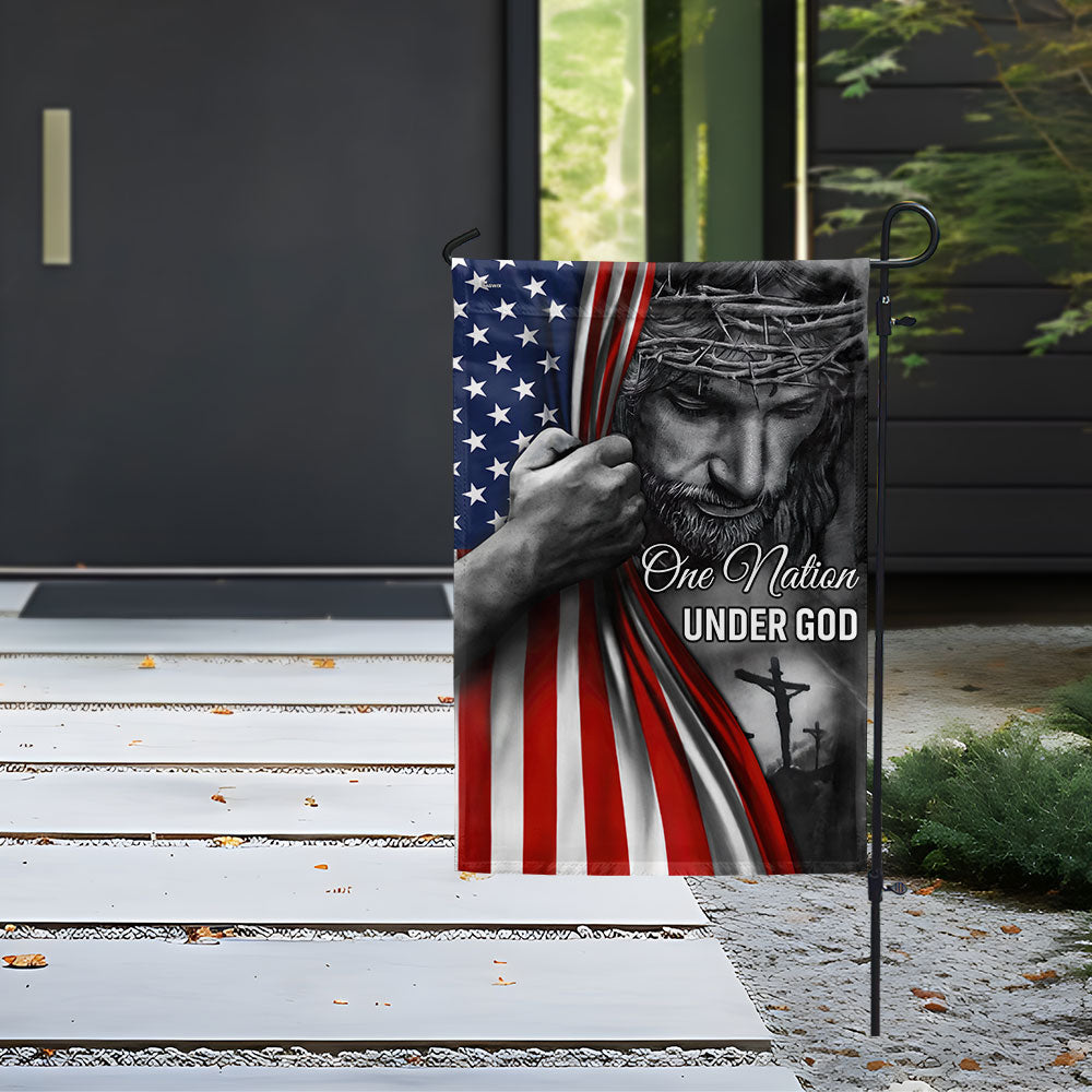 One Nation Under God Jesus Flag - Patriotic Outdoor Decor