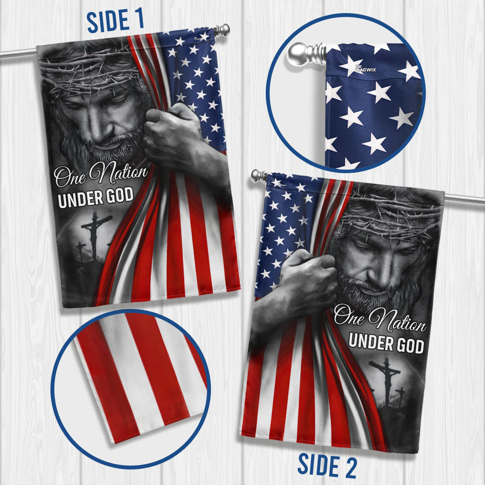 One Nation Under God Jesus Flag - Patriotic Outdoor Decor