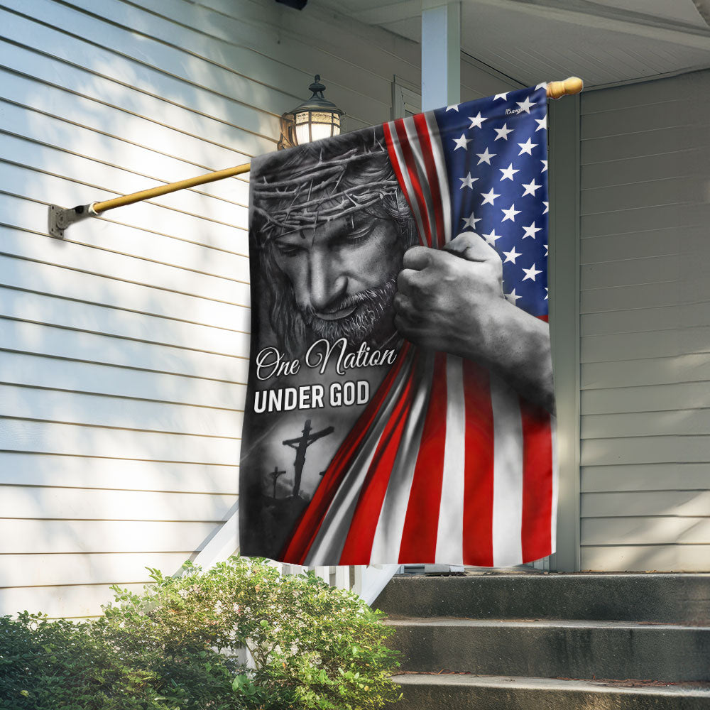 One Nation Under God Jesus Flag - Patriotic Outdoor Decor