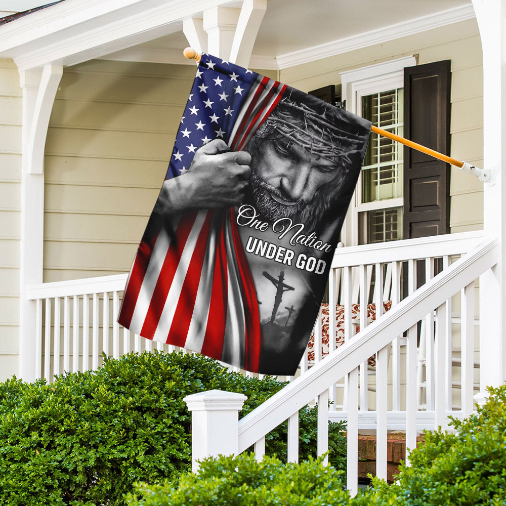 One Nation Under God Jesus Flag - Patriotic Outdoor Decor