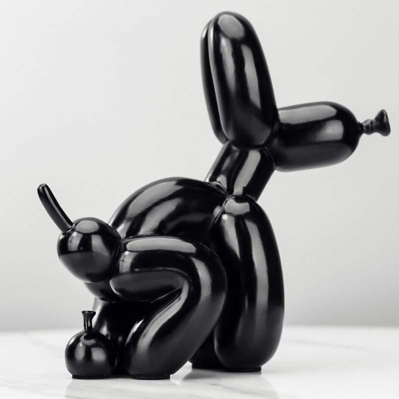 Resin Dog Figurine with Lifelike Mane and Tail