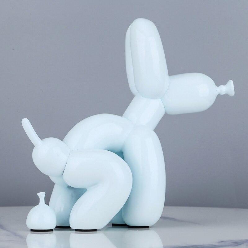 Resin Dog Figurine with Lifelike Mane and Tail