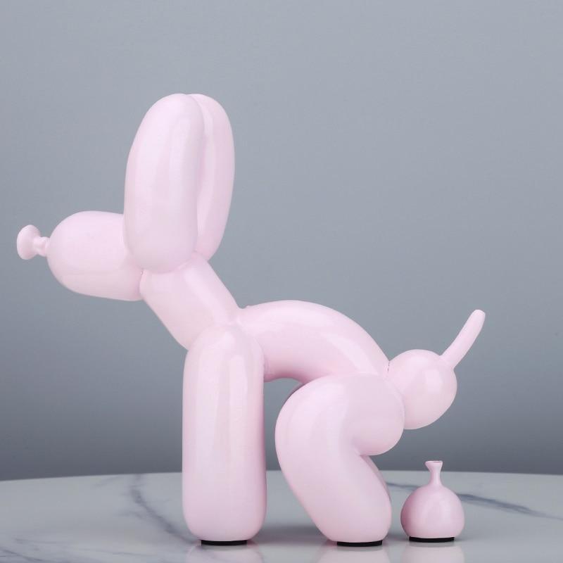 Resin Dog Figurine with Lifelike Mane and Tail