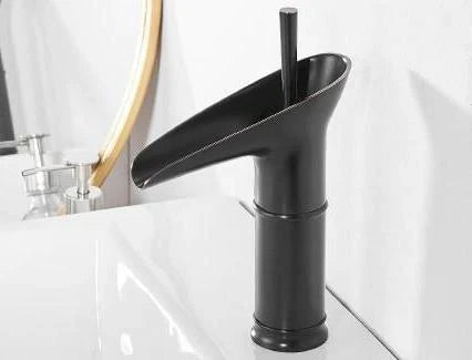 Antique Bronze Waterfall Bathroom Sink Faucet