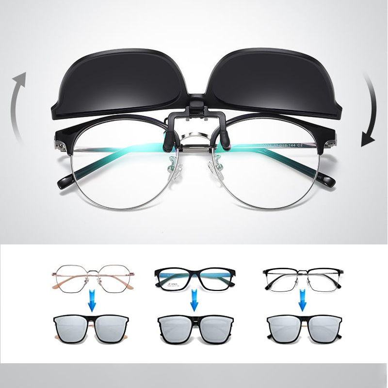 Polarized Clip-On Sunglasses for Clear Vision and Glare Reduction