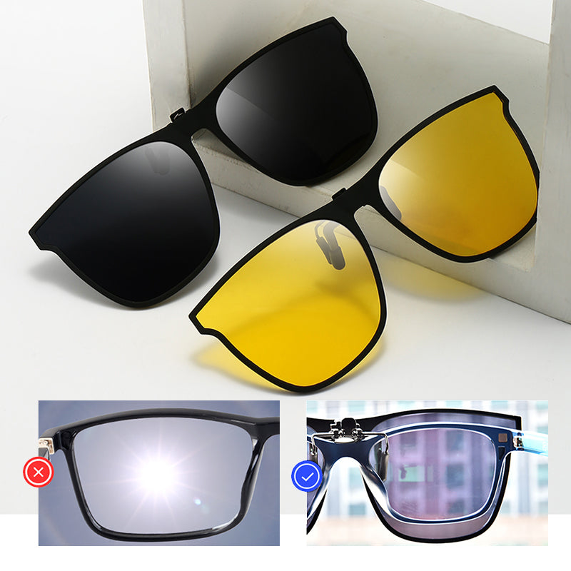 Polarized Clip-On Sunglasses for Clear Vision and Glare Reduction
