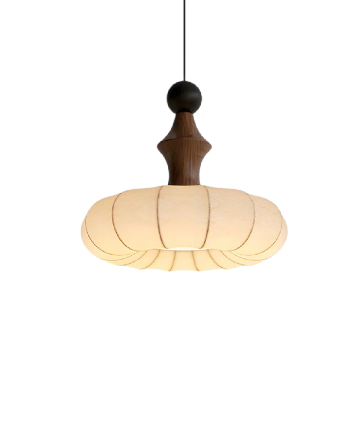 Minimalist Silk and Wood Table Lamp with LED Lighting