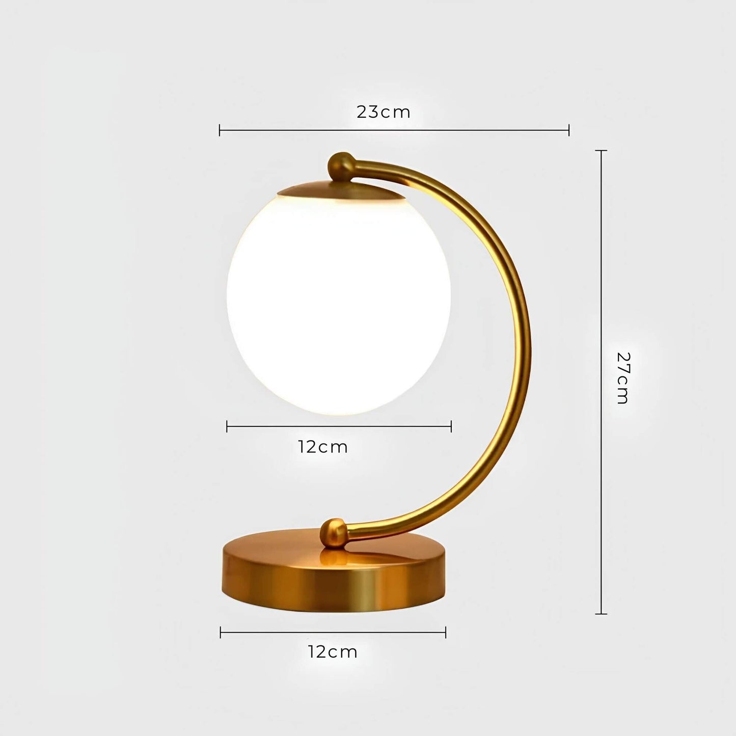 Glass Globe Table Lamp with Metal Base