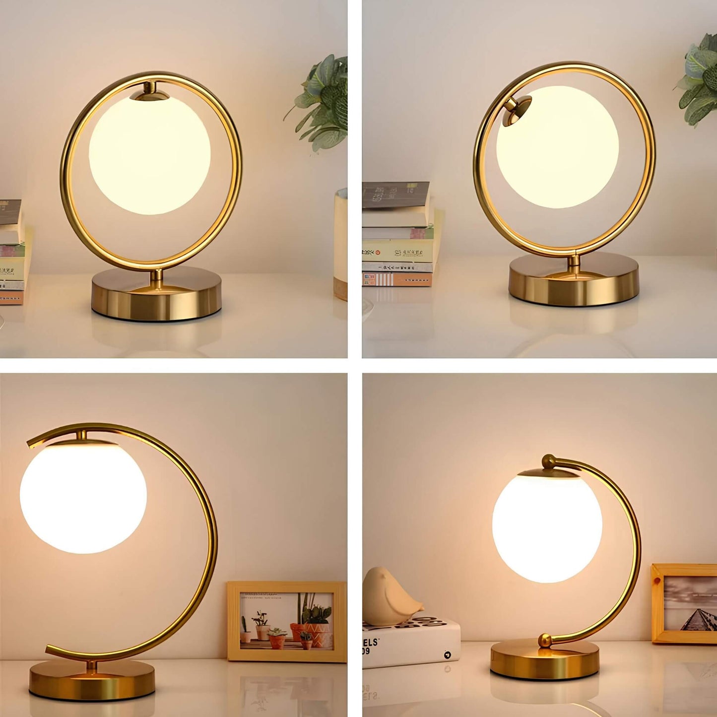 Elegant Glass Table Lamp with Metal Base