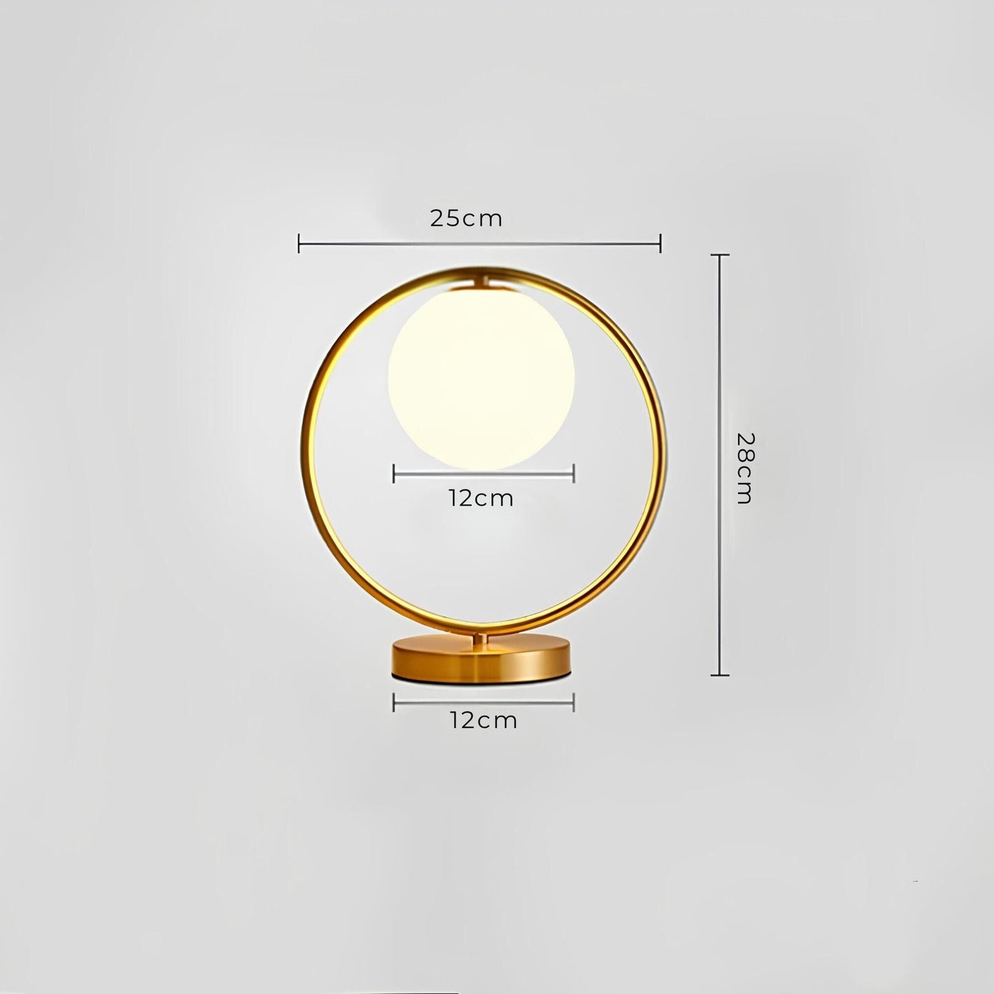 Glass Globe Table Lamp with Metal Base