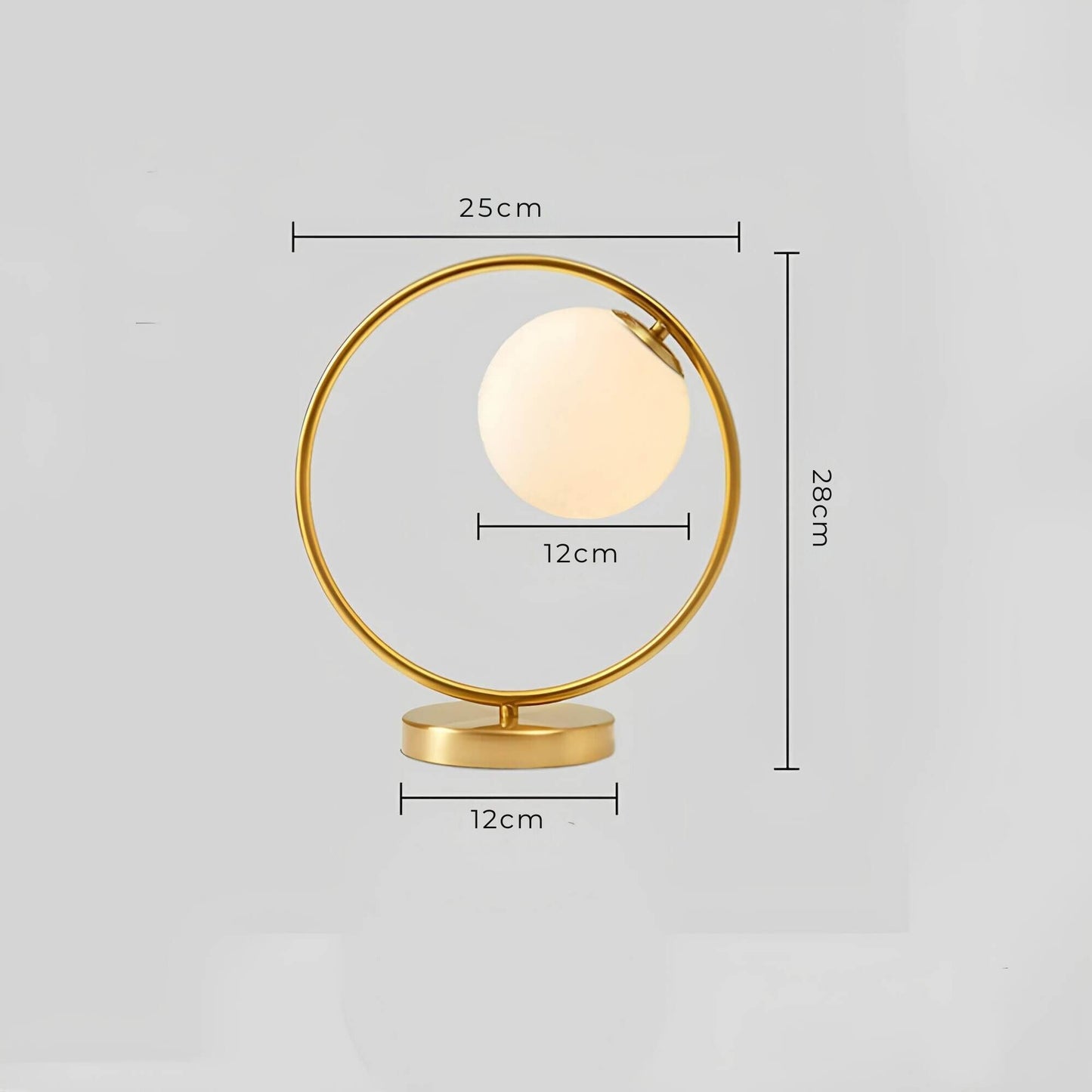 Glass Globe Table Lamp with Metal Base