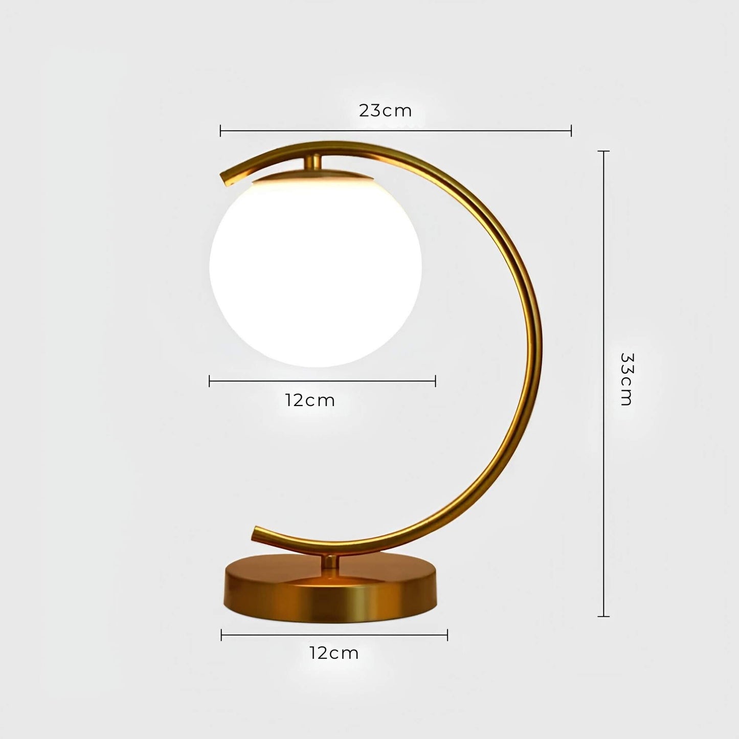 Elegant Glass Table Lamp with Metal Base