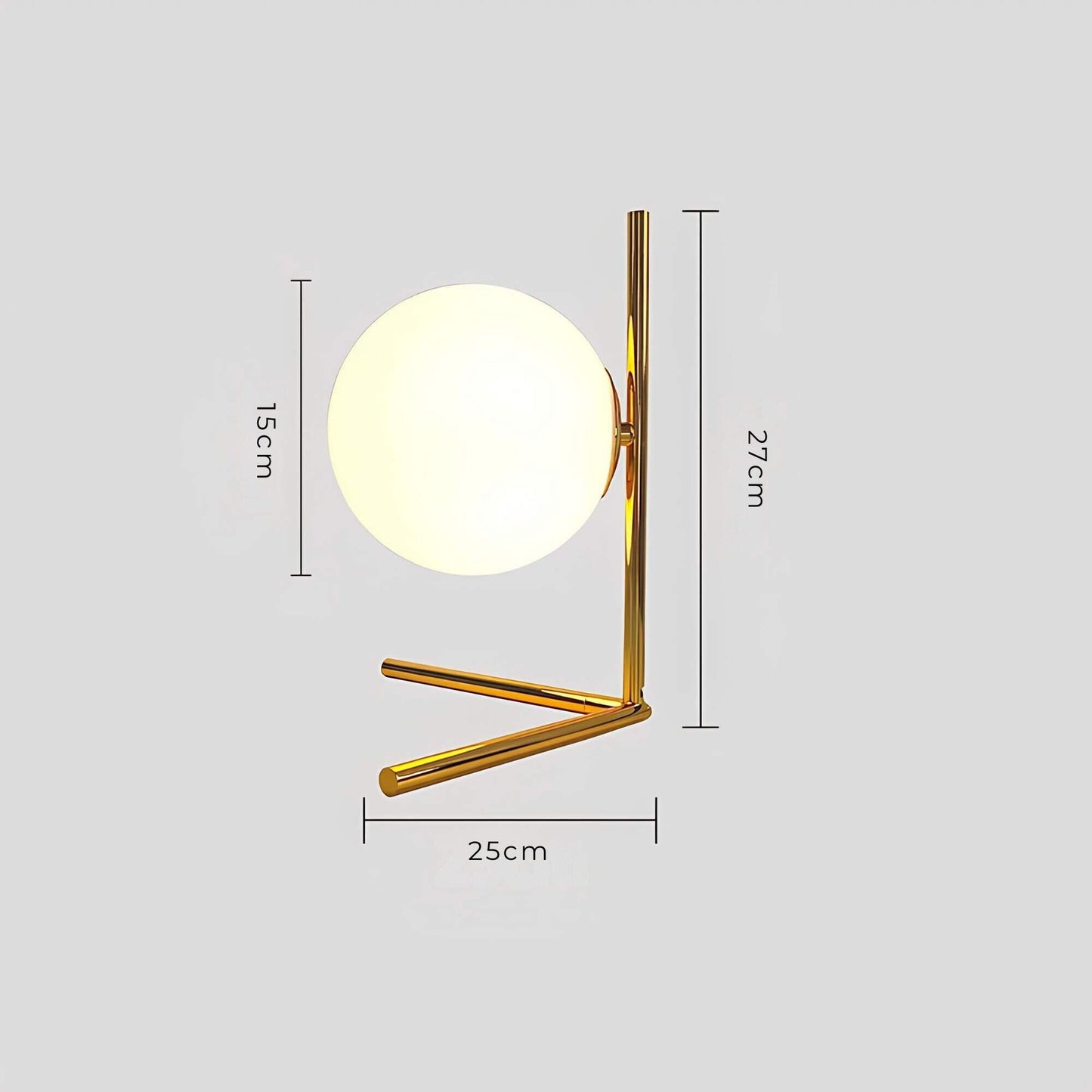 Glass Globe Table Lamp with Metal Base