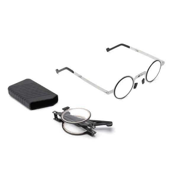 Foldable Titanium Reading Glasses with Intelligent Zoom and Blue Light Protection