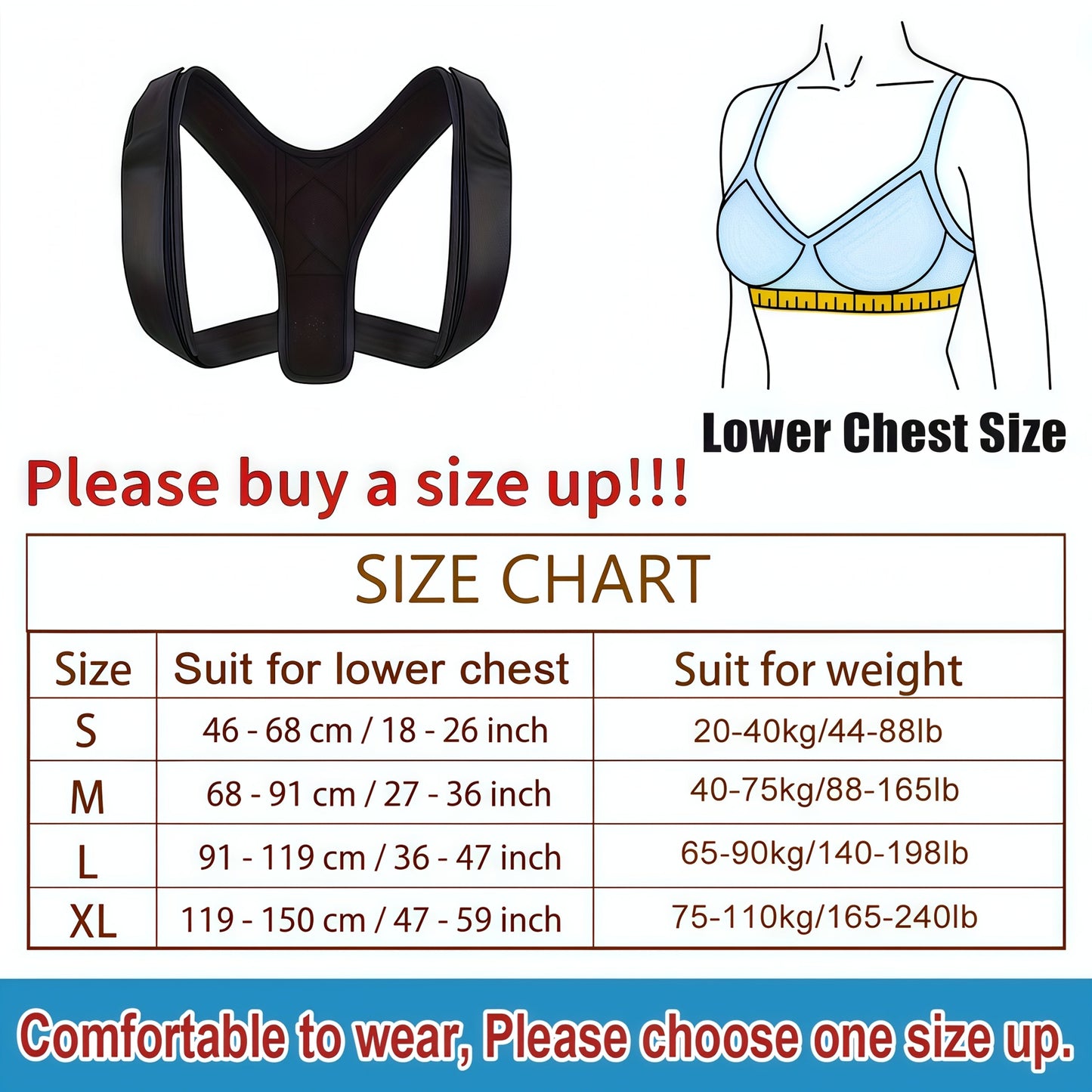 Adjustable PU Back Strap for Neck and Shoulder Support