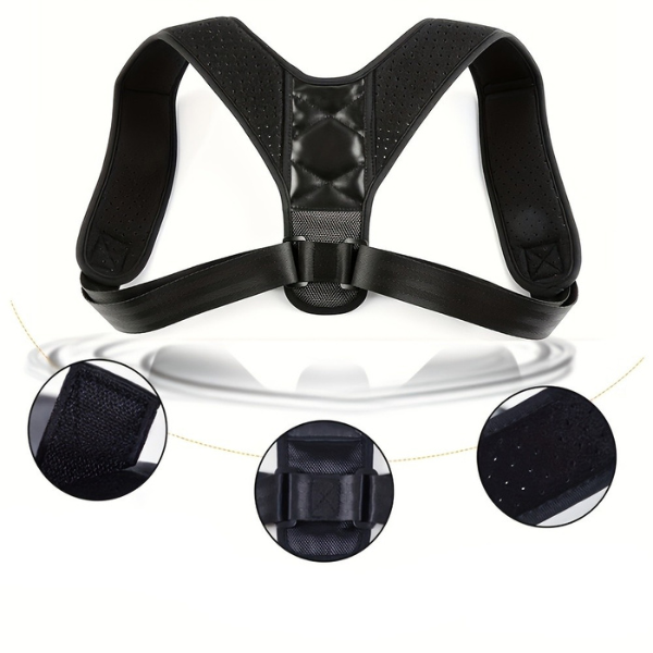 Adjustable PU Back Strap for Neck and Shoulder Support