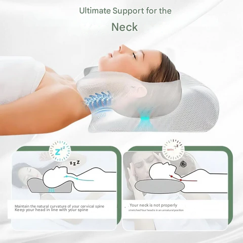 Ergonomic Memory Foam Pillow for Neck and Back Support
