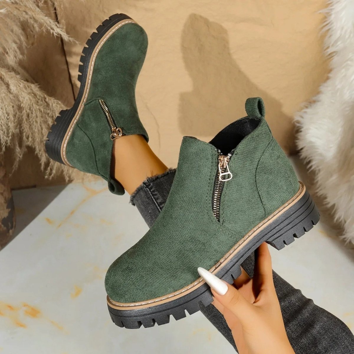 Orthopedic Ankle Boots with Arch Support and Cushioned Insoles