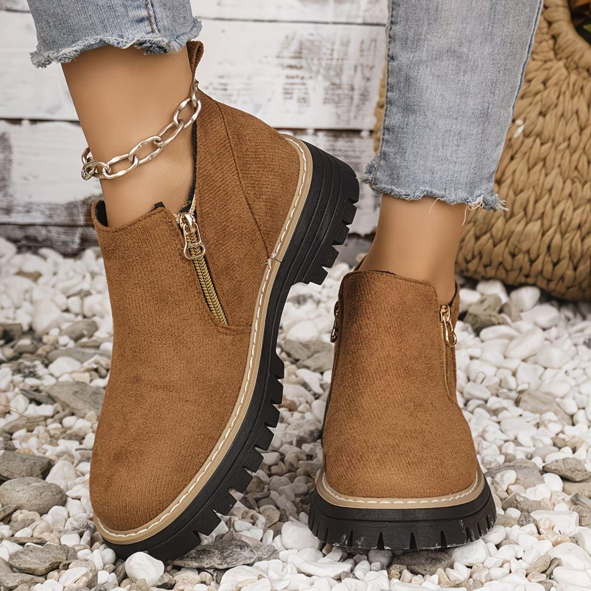 Orthopedic Ankle Boots with Arch Support and Cushioned Insoles