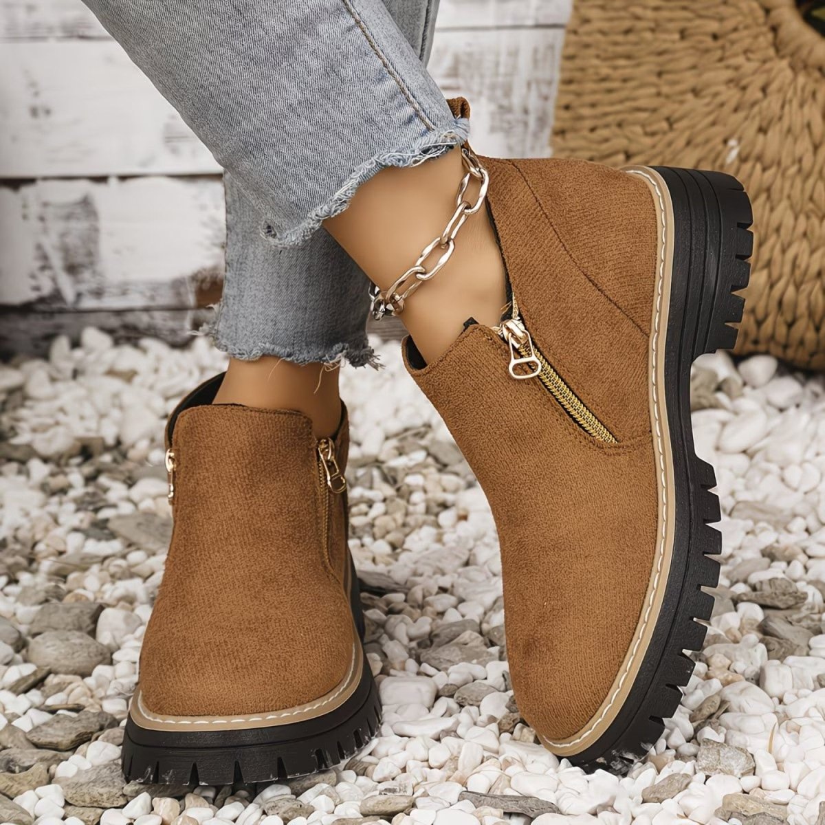 Orthopedic Ankle Boots with Arch Support and Cushioned Insoles